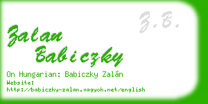 zalan babiczky business card